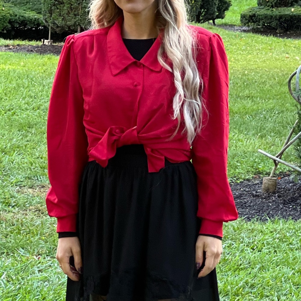 Vintage Fashion Star red blouse